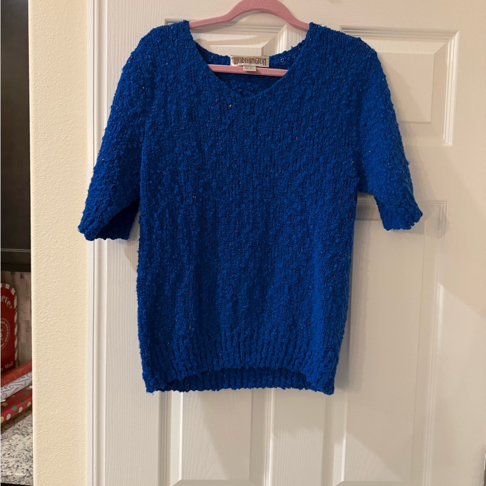 VTG Worthington Royal Blue Knit Sweater